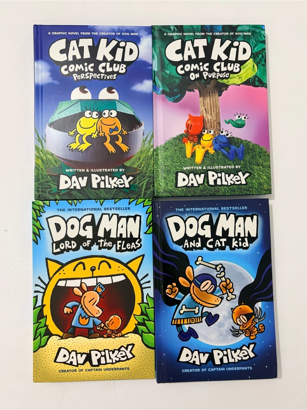 Dav Pilkey Dog Man & Cat Kid + Cat Kid Graphic Novels - Colorful Kids Collection